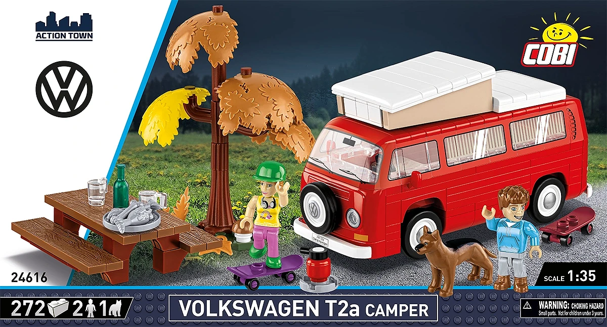 Front of the packaging of the Cobi set Volkswagen T2a camper COBI-24616